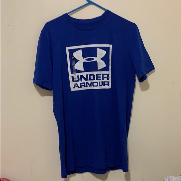 UNDER ARMOUR - Blue Logo T-shirt Mens - Picture 2 of 6